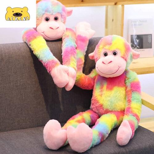 Cute Plush Rainbow Monkey Plush Toy Long-armed Monkey Toy Cartoon Soft Toy Kids Birthday Gift Christmas Gift Home Decor