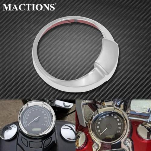 Motorcycle 5" Chrome Speedometer Trim Ring Bezel Visor Cover For Harley Touring Dyna Road King FLHR Switchback FLD Softail Slim