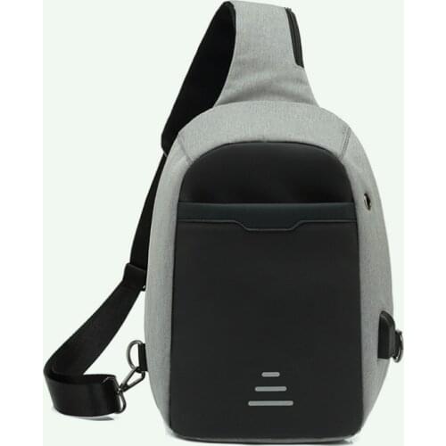 Men Crossbody Bags Small Sling Mens Chest Bag Shoulder Water Resistant Travel Bag for man with Earphone Hole Usb Charging