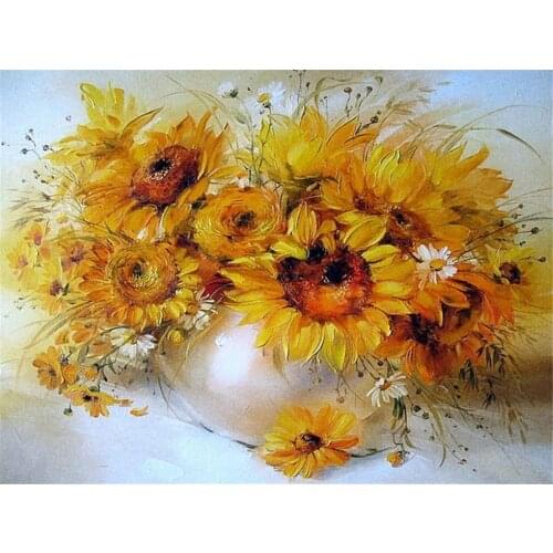 Flowers Adults DIY Cross Stitch 11CT Embroidery Kits Needlework Craft Set Printed Canvas Cotton Thread Home Room