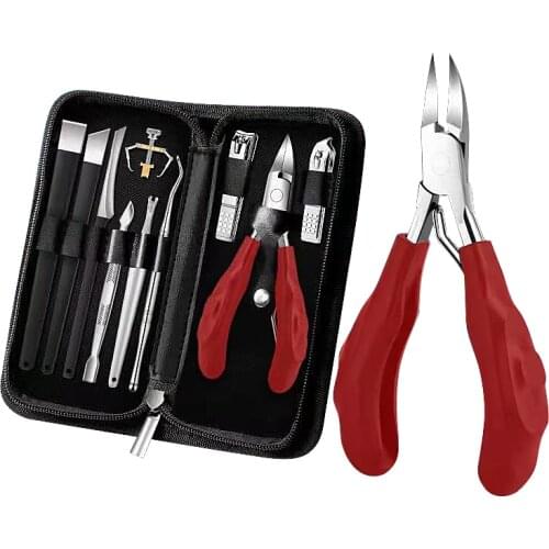 12Pcs Nail Clippers Kit For Thick Nails with Nail Clippers Toenail Lifter Cuticle Cutter For Ingrown Thick Hard Toe Nail Finger