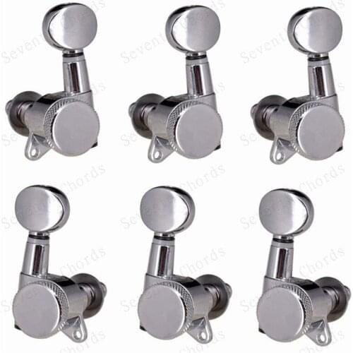 A Set Locked String Tuning Pegs Tuners Machine Heads For Acoustic Electric Guitar Oval Concave Button Guitar Accessories Parts