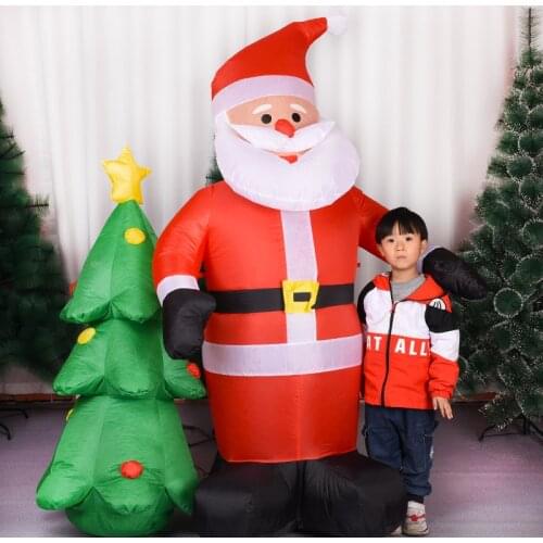 Inflatable Doll Santa Cluas and Tree Christmas Decoration LED Light Up Decor Outdoor Holiday Decoration Christmas Toys For Home