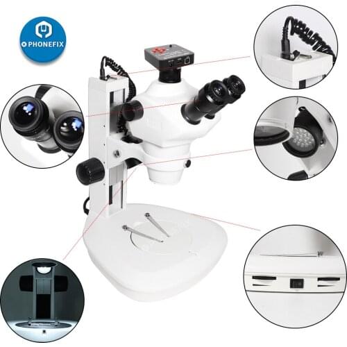 Vision Scientific Trinocular Microscope Wide-Field Continuous Zoom Magnification 0.7x-4.5x with LED Light for Electronics Repair