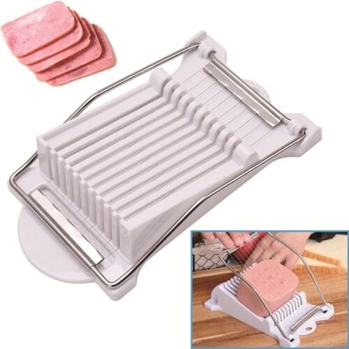 Stainless Steel Luncheon Meat Slicer Fruit Boiled Egg Ham Cheese Cutter Cuts 10 Slices Kitchen Supplies Household Cutting Tool