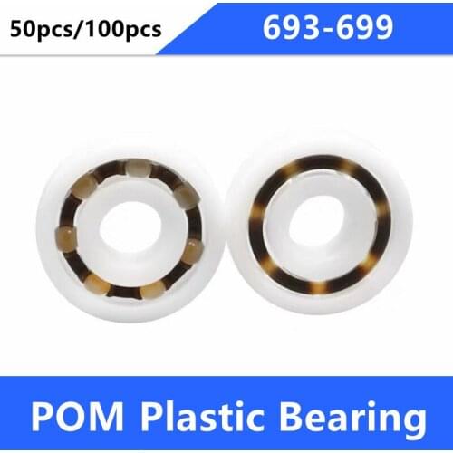 50/100pcs 693 694 695 696 697 698 699 POM Plastic ball bearings with Glass balls nylon bearing