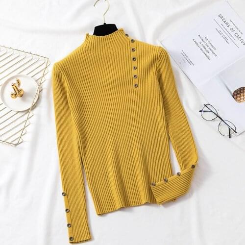 New 2021 Fashion Slim Knitting Sweater Pullover Womens Autumn Winter Knitted Pullovers Female Jumpers Basic Sweaters Pull Femme