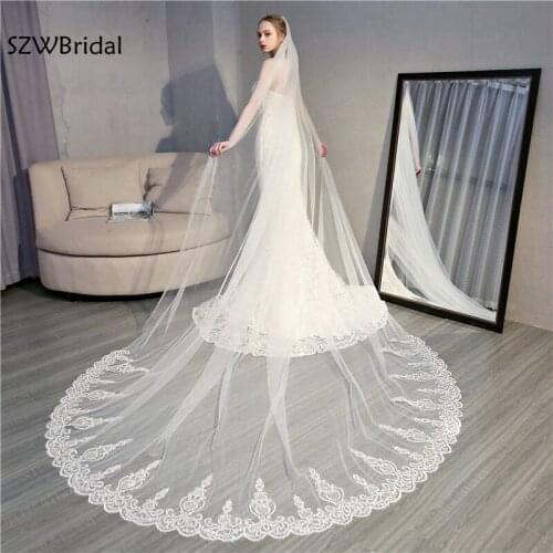 New Arrival Wedding veil 2021 White Ivory In stock sluier Sexy wedding accessories veu de noiva Bridal veil voile mariage velo