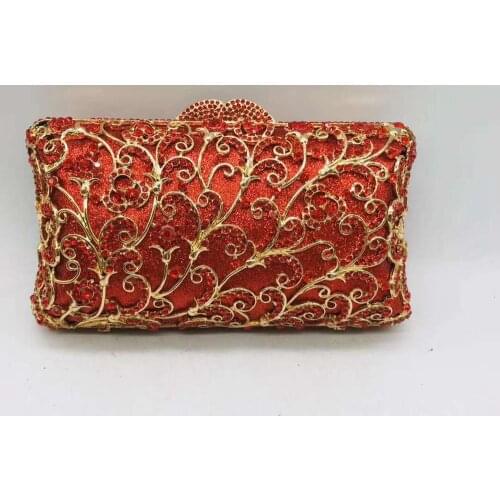 Dazzling Women Crystal Evening Metal Clutches Purses-and-handbags In Womens Totes Handmade Women Handbags Elegant Party Purses