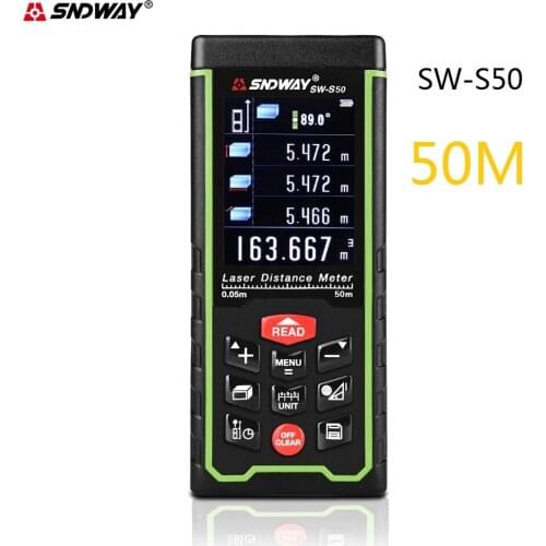 0.05-50m (0.16 to 164ft) Rechargeable laser rangefinder with color LCD display and Angle Distance measure