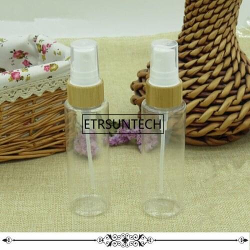 60ML Empty Clear white black Lotion Bottle with Bamboo Cap DIY Cosmetic Emulsion Cream Refillable spray Bottle F1397