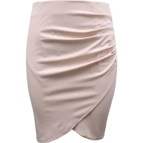 Split Vintage Mini Bodycon Skirt High Waist Women Pencil Skirt Solid Elegant Lady OL Office Skirts For Female 2021 New XS-XXL