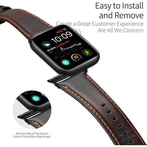 Strap for Apple watch band correa iwatch series 5 4 3 2 High quality leather strap 44mm 40mm 42mm 38mm Apple watch 4 Accessories