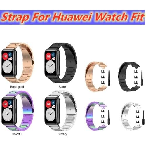 Smart Watch Strap For Huawei Watch Fit Metal Watch Band Bracelet TIA-B09 Smartwatch Stainless Steel Wristband Strap For Huawei