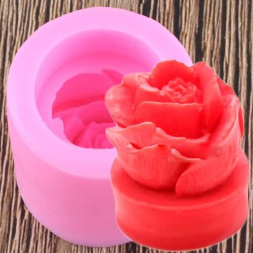 Rose Flower Candle Silicone Mold Resin Clay Soap Molds DIY Wedding Fondant Cake Decorating Tools Candy Chocolate Gumpaste Moulds