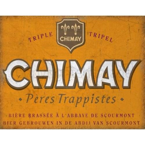 Chimay Beer Belgium Vintage Alcohol Metal Tin Sign