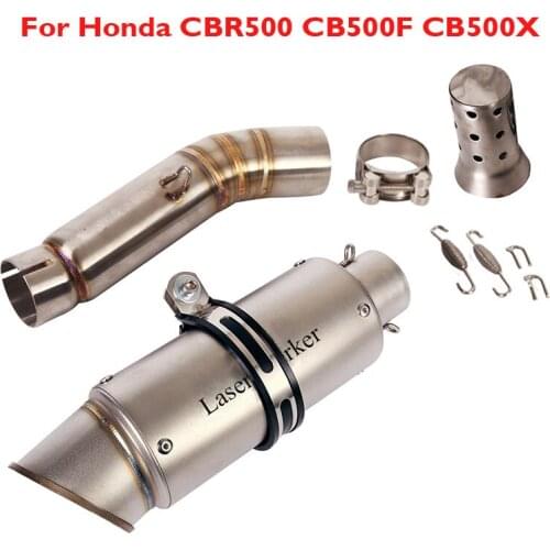 Motorcycle Exhaust System Muffler Removable DB Killer Tip Mid Middle Connect Link Pipe for Honda CBR500R CB500X CB500F 2013-2019