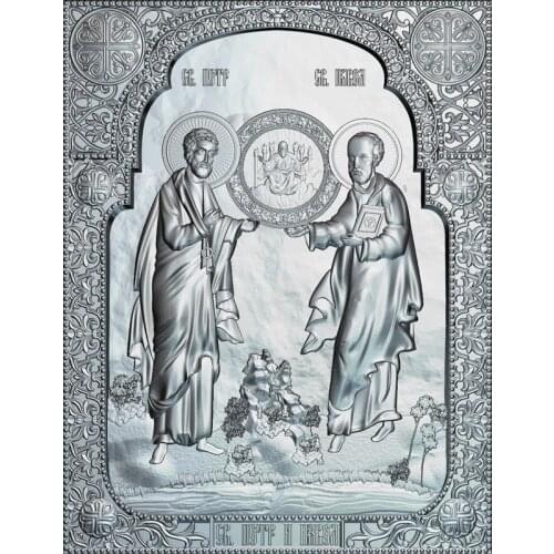 High quality New 3D model for cnc Sf_Petru_si_Pavel 3D carved figure sculpture machine in STL file Religion