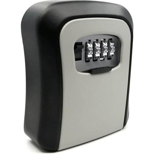 Key Lock Box 4 Digit Password Safe Outdoor Weatherproof High Security Wall Mounted Storage Case Lock Code No Key Caja Fuerte