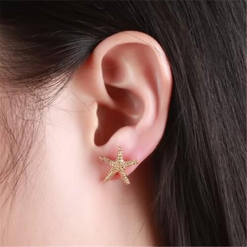 New Hot Fashionable Dropship Trendy Style Hot Sale Star Stud Earrings Gift For Lady Five-pointed Star Statement Earring Studs