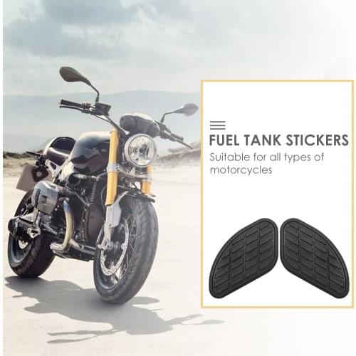 Retro Rubber Motorcycle Tank Pads Fuel Tank Knee Traction Grips Stickers 1 Pair for Outdoor Personal Motorcycle Decoration