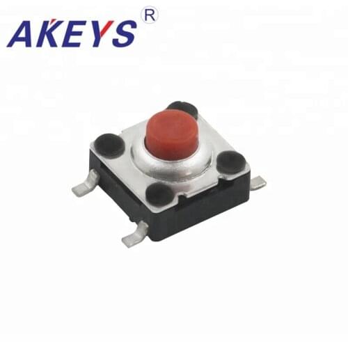10PCS TS-I001 6*6 Waterproof Dustproof Tact Switch SMD 4 Pin Pressure Switch Red Button