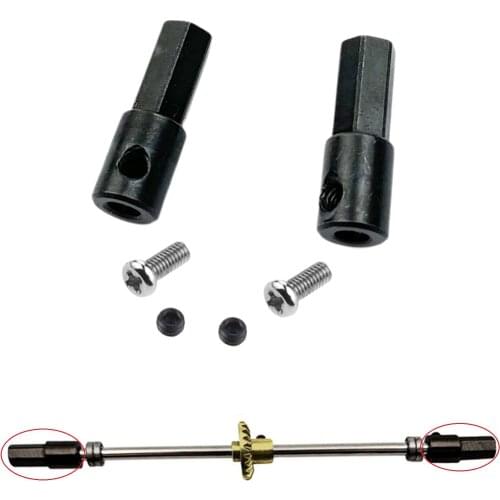 2 Pieces RC Metal Wheel Axle Shaft for WPL D12C14 C24 Parts Spare Parts