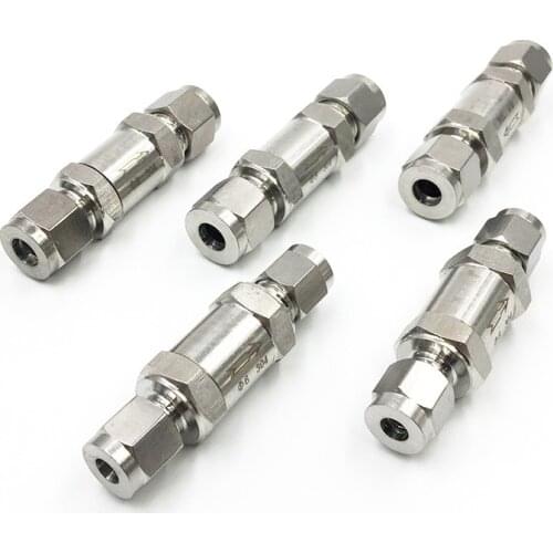 3mm 6mm 8mm 10mm 12mm 14mm 18mm 304 Stainless Steel Double Ferrule One Way Non Return Check Valve For Water Oil Gas