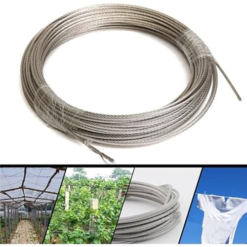 304 Stainless Steel 3mm Diameter Cable Wire Clothes Cable Line Wire Rope Length 30M