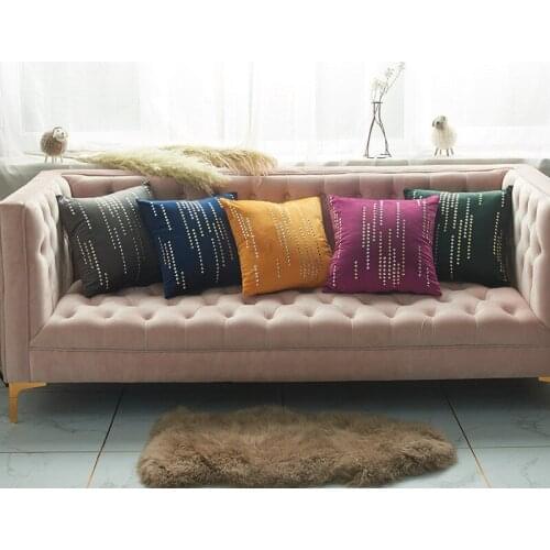 45x45cm creative geometric rivets cushion cover dutch velvet waist pillowcase soft lumbar pillow cover