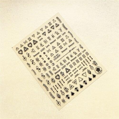 CB-081 Various shapes 3D Back glue Nail Art Stickers Decals Sliders Nail ornament decoration