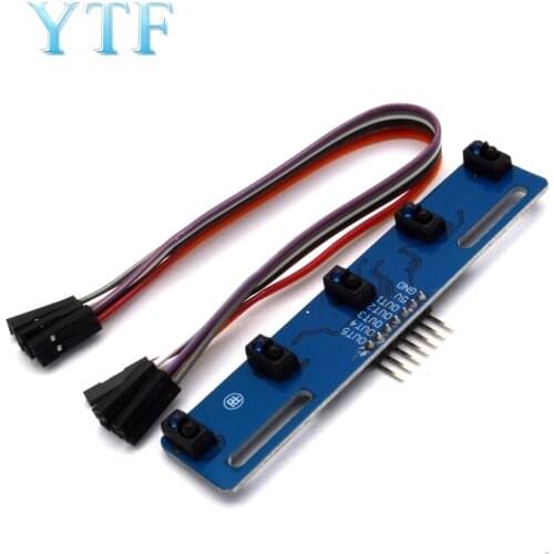 5 Channel Infrared Reflective Sensor TCRT5000 KIT 5CH CH Road IR Photoelectric Switch Barrier Line Track Module 5 Way TCRT5000L