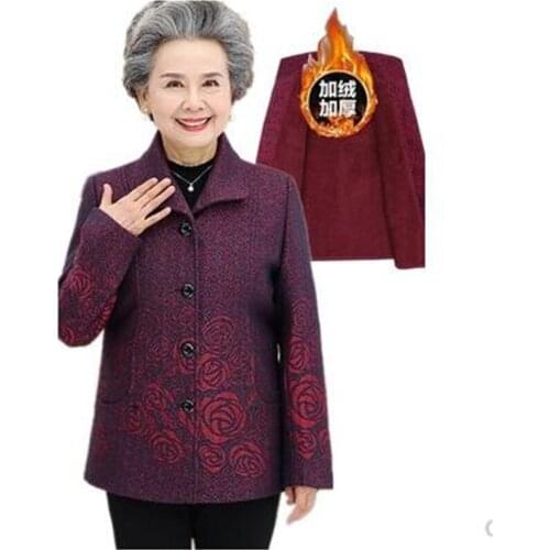 5XL Large size clothing Elegant women jacket NEW Add wool warm jackets for womens high quality Middle age women clothes K4627