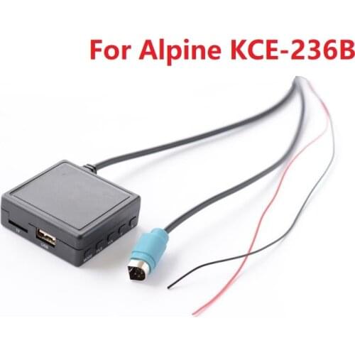 Car Bluetooth Aux Jack Audio Cable Microphone Handsfree Adapter Fit For Alpine KCE-236B 9870/9872