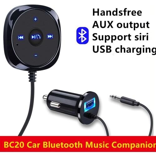 Handsfree bluetooth 3.0 Car Kit MP3 Player 3.5mm AUX Audio A2DP Music Receiver Adapter 3.5mm Dongle USB Charger