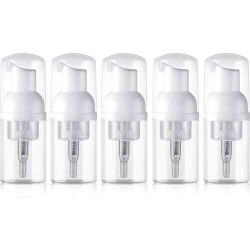 Free shipping 12pcs/lot 30ml 1oz Transparent Cylinder PET Plastic Foam Bottle with Foamer Pump