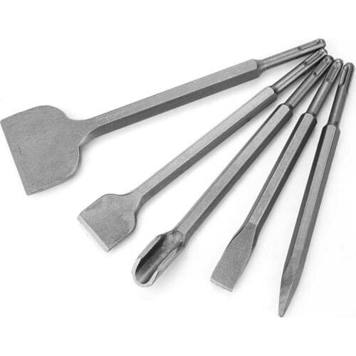 5Pcs SDS Shank Electric Rotary Hammer Chisel Bit Set Hole Opener For Wall Concrete Stone Marble Granite
