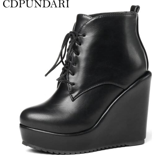 CDPUNDARI Women's Wedge Ankle Boots