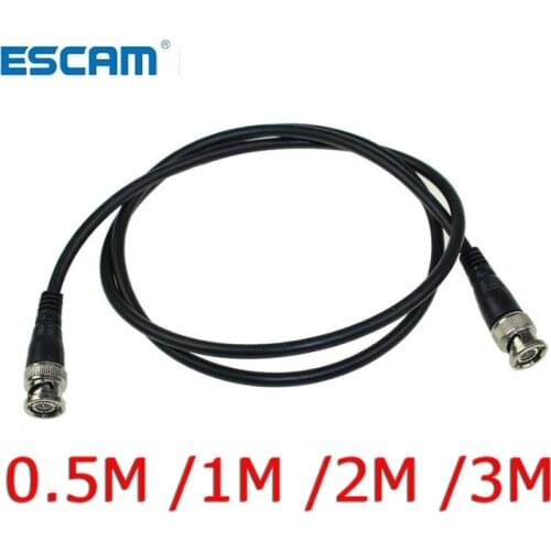 ESCAM 0.5M /1M / 2M /3M BNC Male to BNC Male M/M RG59 CCTV Camera Coaxial Cable Adapter Lead Jumper Coax Male Extension Cable