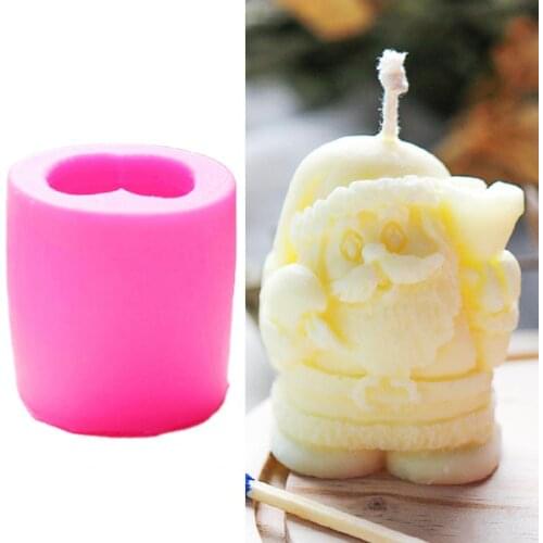 Santa Claus Shape Candle Mold 3D Silicone Soft Handmade Scented Mold for Handicraft