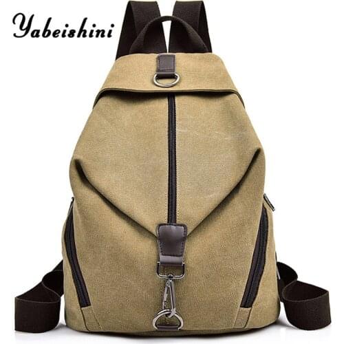 Women canvas Backpack for Teenage Girls Mochila Feminina Women Backpacks Female Solid Nylon Casual Travel Bagpack Sac A Dos