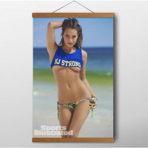 Scroll Paintings Hannah Davis model Women blonde Sexy Girl Beach bikini Posters Canvas prints Wall Art For Living Room Decor