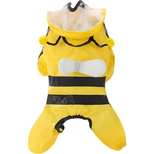 Puppy Raincoat Four-Legged Waterproof All-cover Pet Poncho Teddy Rainy Day Reflective Clothes Dog Cat Breathable Mesh Rain Gear