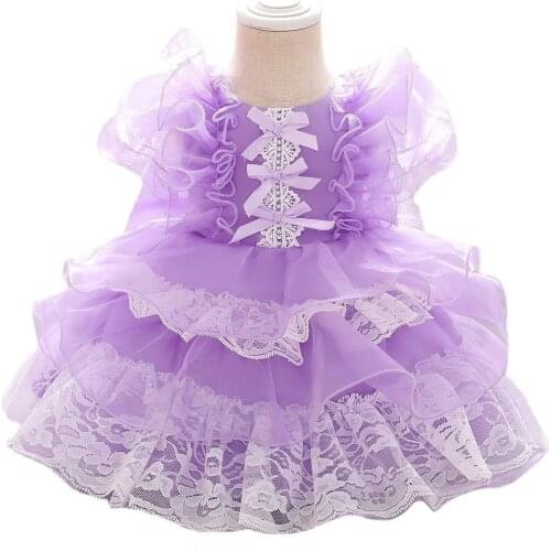 New Summer Tutu Dress Palace Princess Evening Dresses Baby Girl Cake Dress 1st Birthday Party Wedding Dress For Girl Kid Clothes