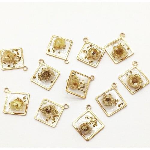 New arrival! 19x16mm 50pcs Copper Built-in Flowers Charm for Handmade Necklace Earring DIY Parts,Jewelry Findings & Components