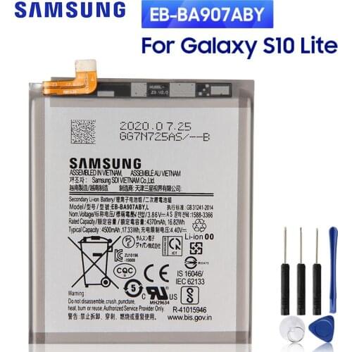 SAMSUNG Original Replacement Battery EB-BA907ABY For Samsung Galaxy S10 Lite 4500mAh Phone Batteries