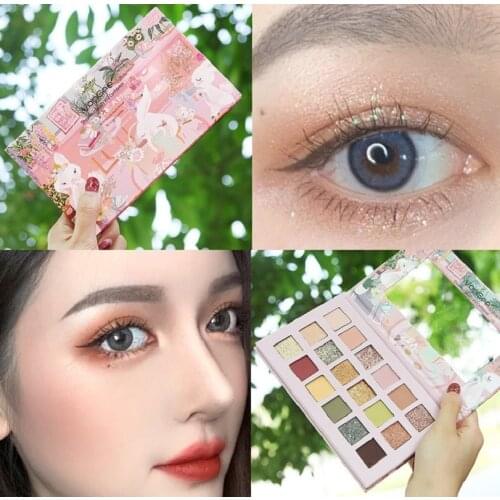 18 Color Eyeshadow Palette Matte Pearlescent Waterproof Sweat Earth Color Eyeshadow