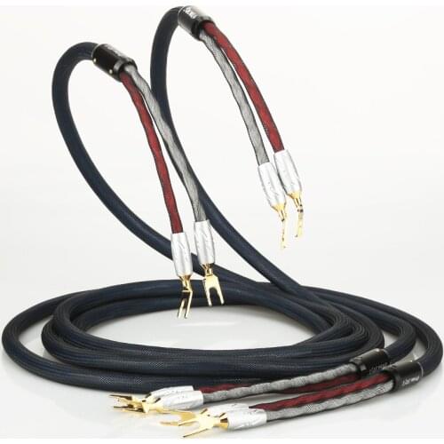 Pair VIBORG PRIME SP/1 Speaker cable with VS701G Pure Copper Gold plated spade