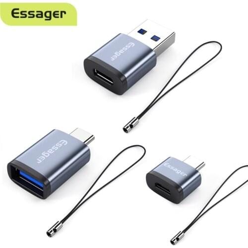 Essager USB 3.0 Type-C OTG Adapter Type C USB C Male To USB Female Converter For Macbook Xiaomi Samsung S20 USBC OTG Connector