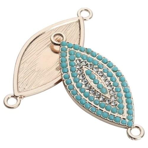 5pcs/lot 15*37mm eye Diamond Connector Metal Alloy Spacer Hole Beads Flat Beads For DIY bracelet Jewelry Making fy5ys